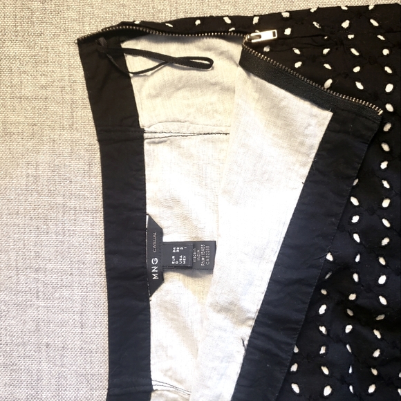 Mango 100% Cotton Pointelle Black Skirt - Picture 5 of 6